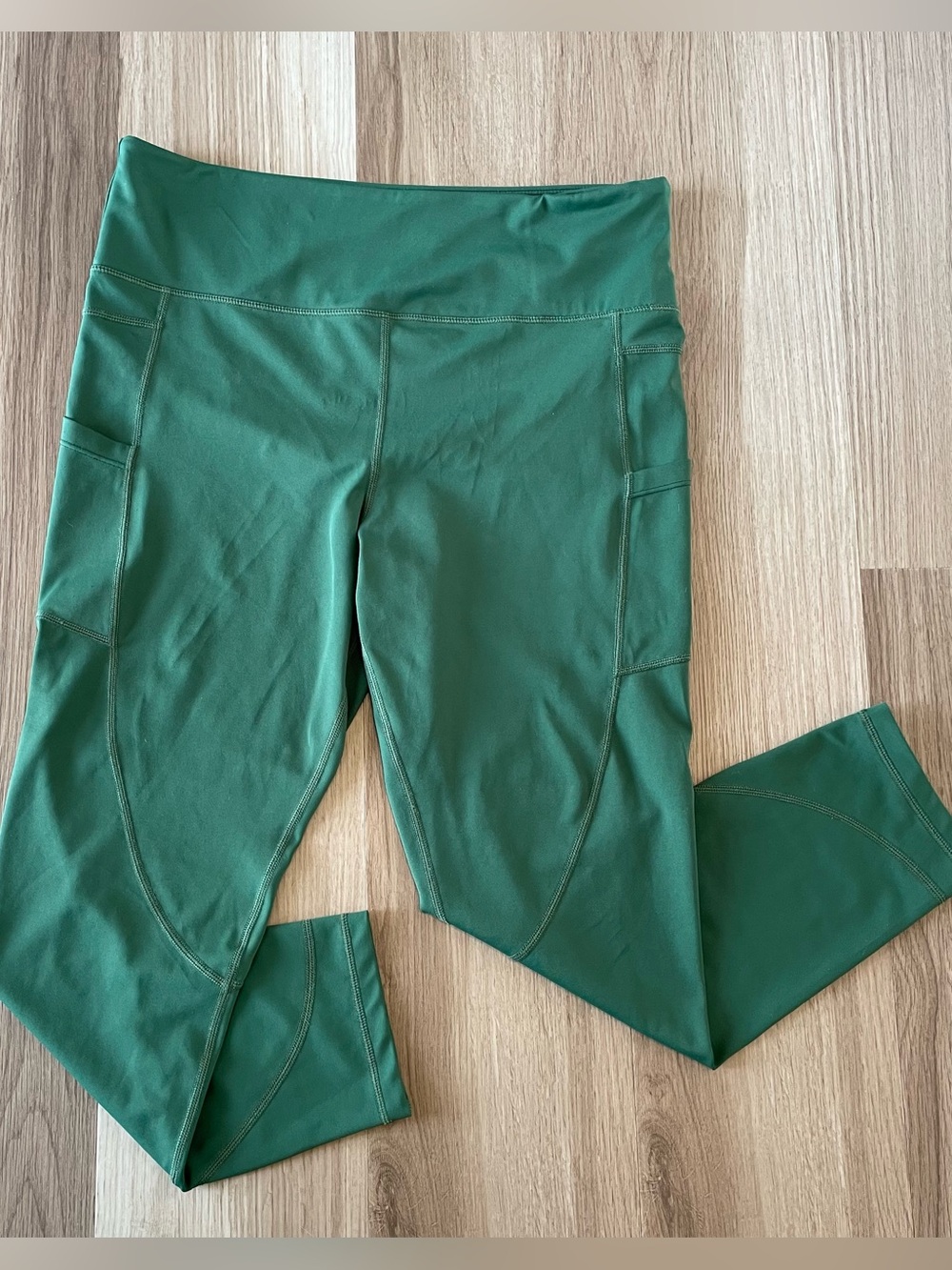 Zyia Womens 16-18 Green Light n Tight Leggings Pockets Stretch Active Walk Yoga